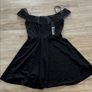 Off The Shoulder Black Dress